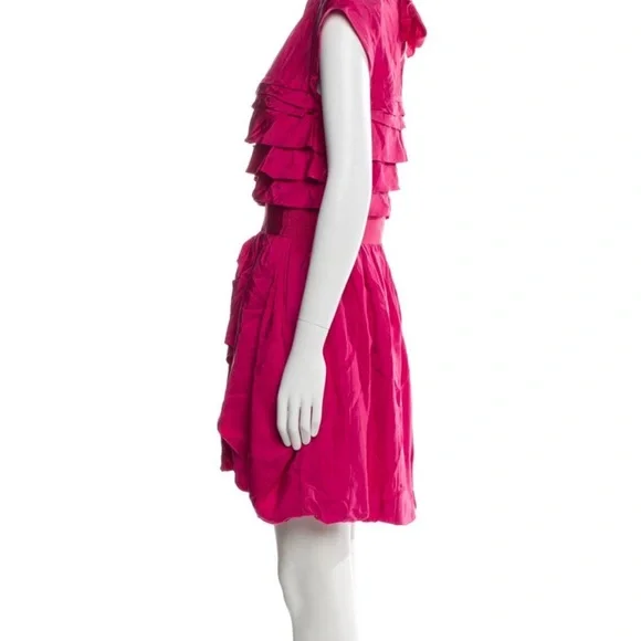 Nina Ricci Vibrant Fuchsia Ruffle Dress - Picture 4 of 6